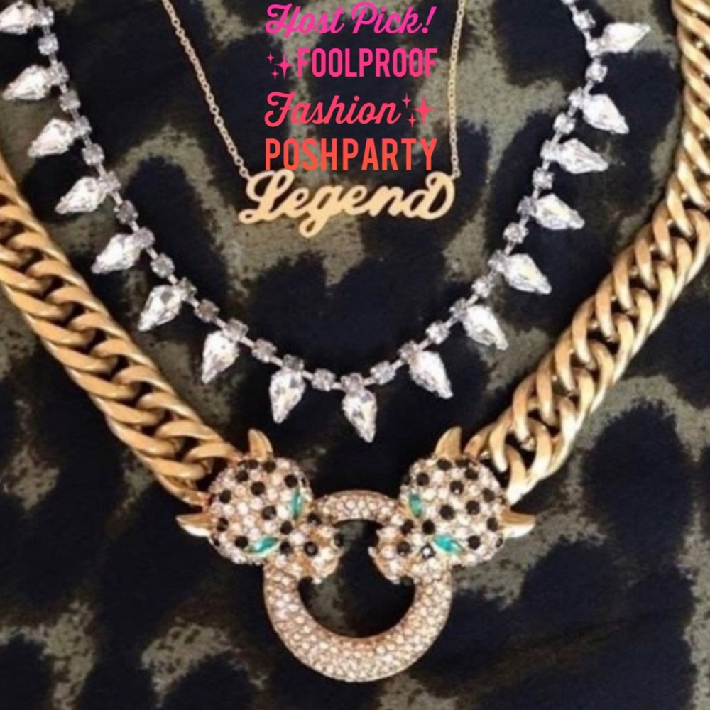 Stella & Dot | π―Roar Gold Link Doorknocker Jeweled NEW Statement Necklace - Picture 16 of 16